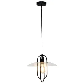 1 Light Modern Metal Pendant Light, Black