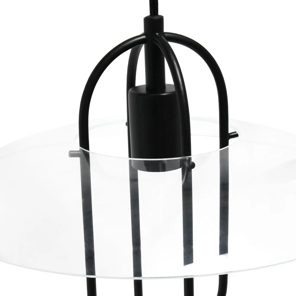 1 Light Modern Metal Pendant Light, Black