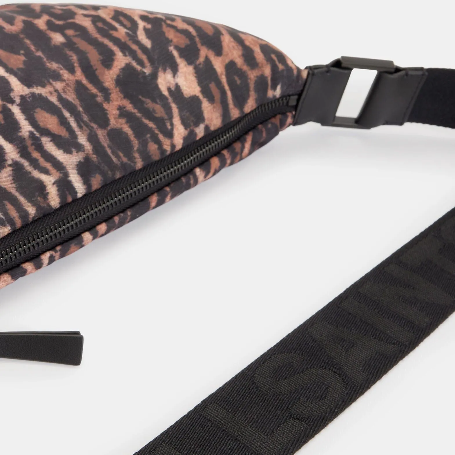 AllSaints Half Moon Anita Leopard Print Nylon Bag in Natural Brown