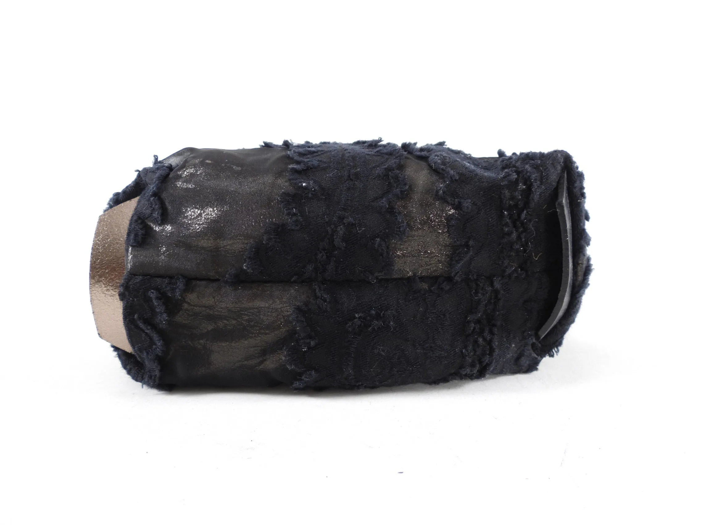 Ann Demeulemeester Pewter Metallic Leather Fabric Crossbody Bag
