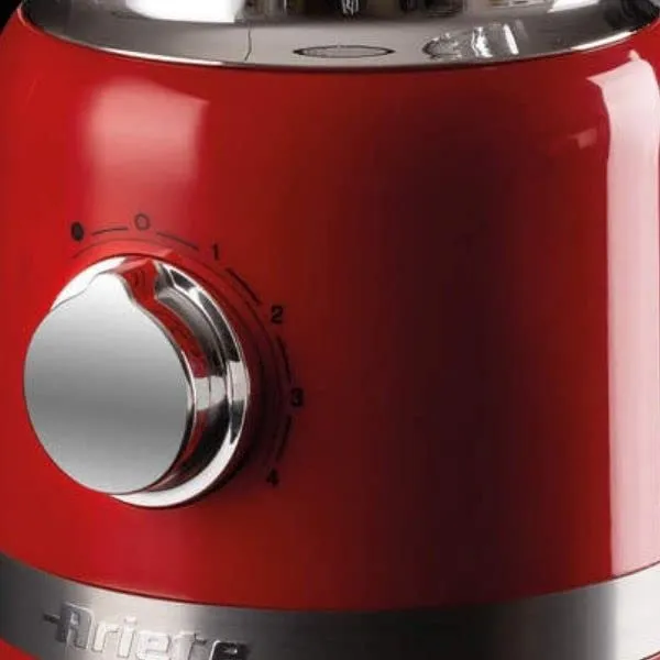 Ariete 585 Modern Blender, 1000 W, 1.5 L Capacity, 4 Speeds   Pulse Function, Graduated Glass Cup, 4 Stainless Steel Blades, Red