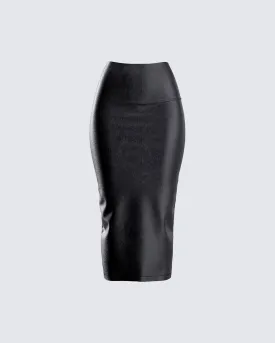Badu Black Vegan Leather Skirt