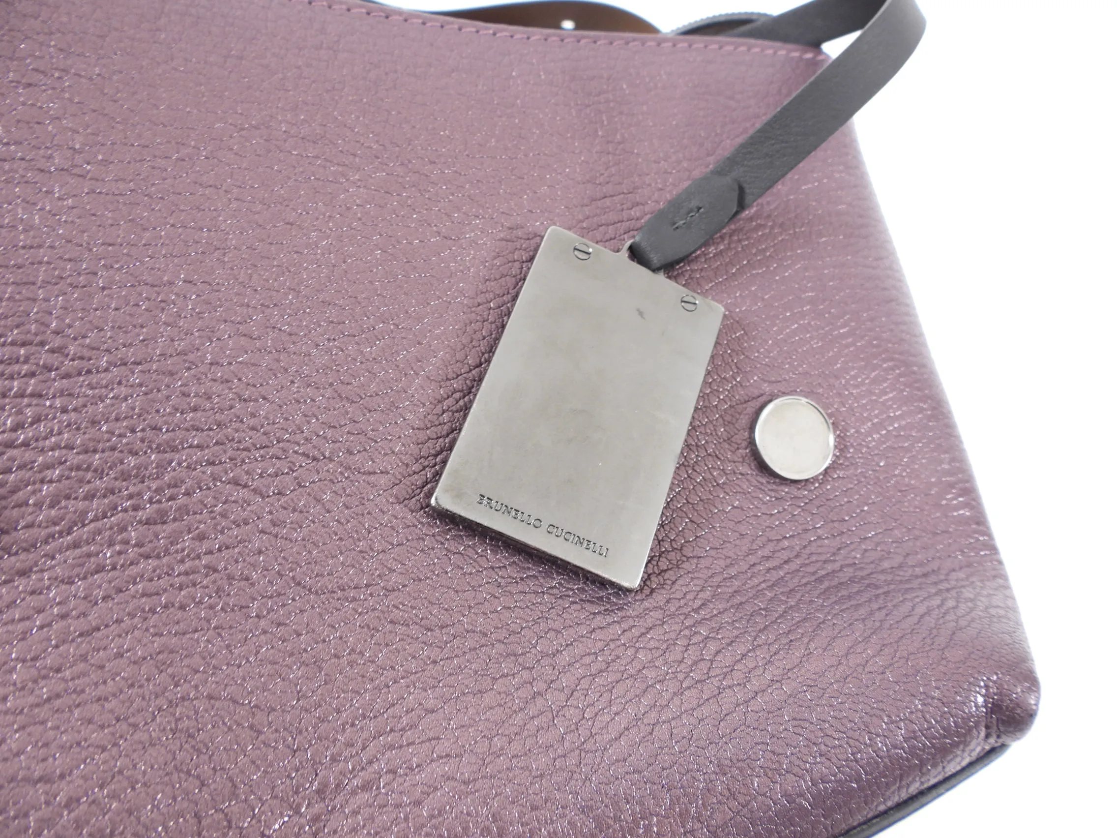 Brunello Cucinelli Dark Purple Metallic Monili Crossbody Bag