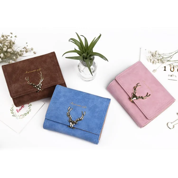 Chic Frosted Fawn Compact Women’s Wallet with Multi-Card Slots