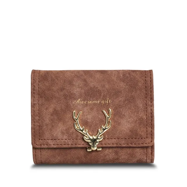 Chic Frosted Fawn Compact Women’s Wallet with Multi-Card Slots