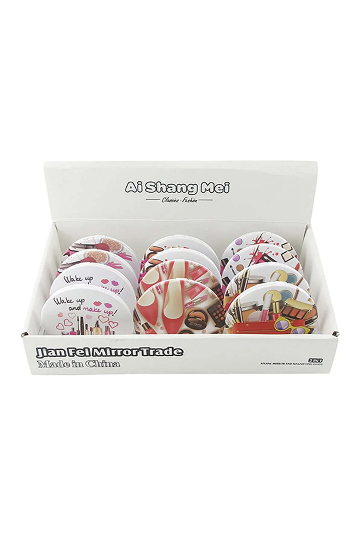 CHIC MAKE UP PRINT CIRCLE COMPACT MIRROR SET