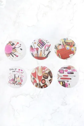 CHIC MAKE UP PRINT CIRCLE COMPACT MIRROR SET