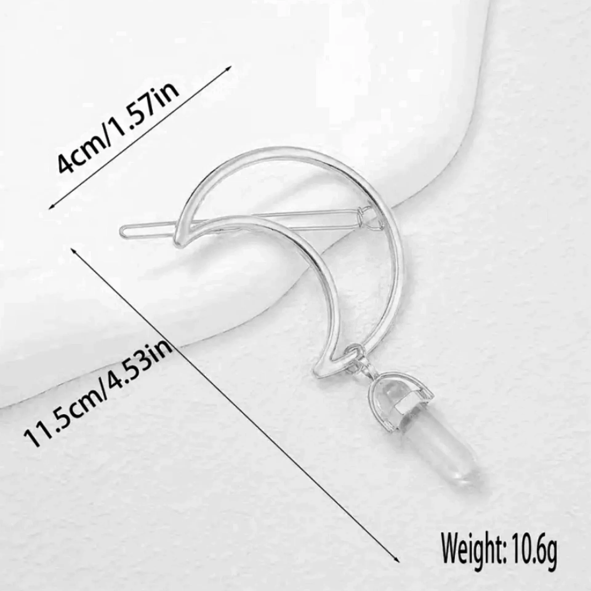 Clear Crystal Crescent Moon Hair Clip
