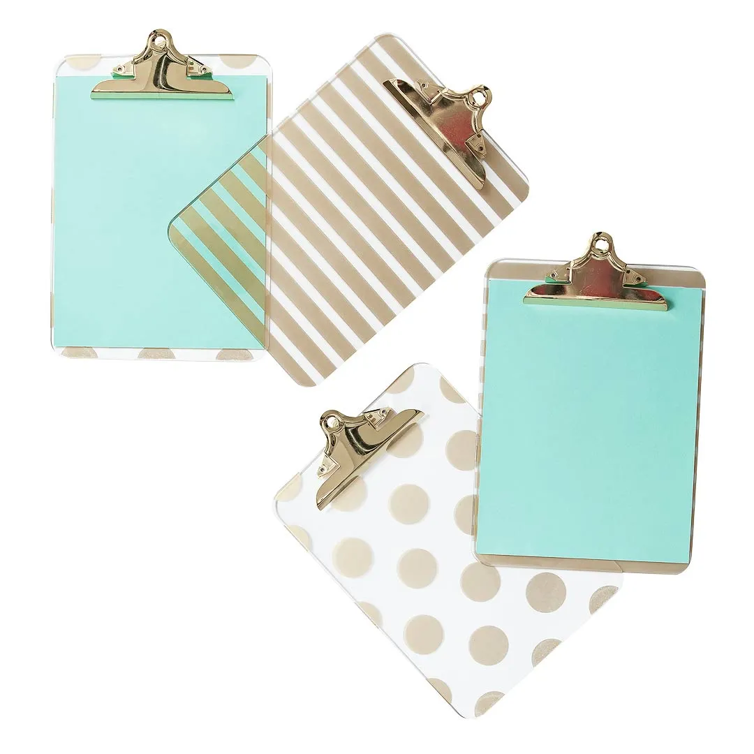 Decorative Clipboard - Set of 4 Gold Clipboards