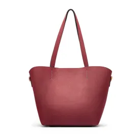 Emma 2 in 1 Leather Tote Bag - Burgundy