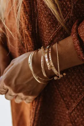 Gold 7 pcs Textured Bracelet Set | DROPSHIP
