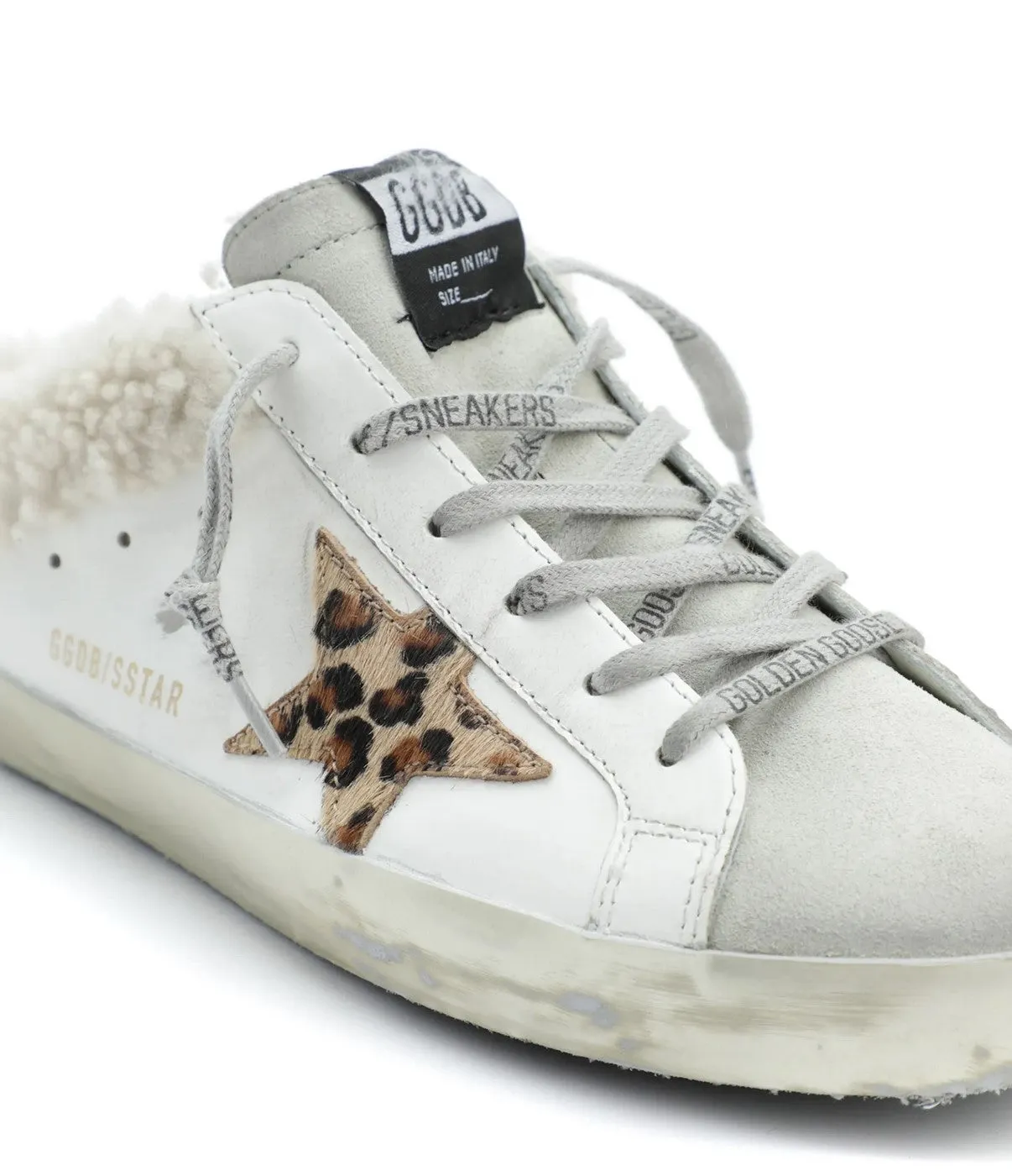 Golden Goose - Sneakers Super-Star Sabot - Blanc/Glace/Beige Brun Leo/Beige