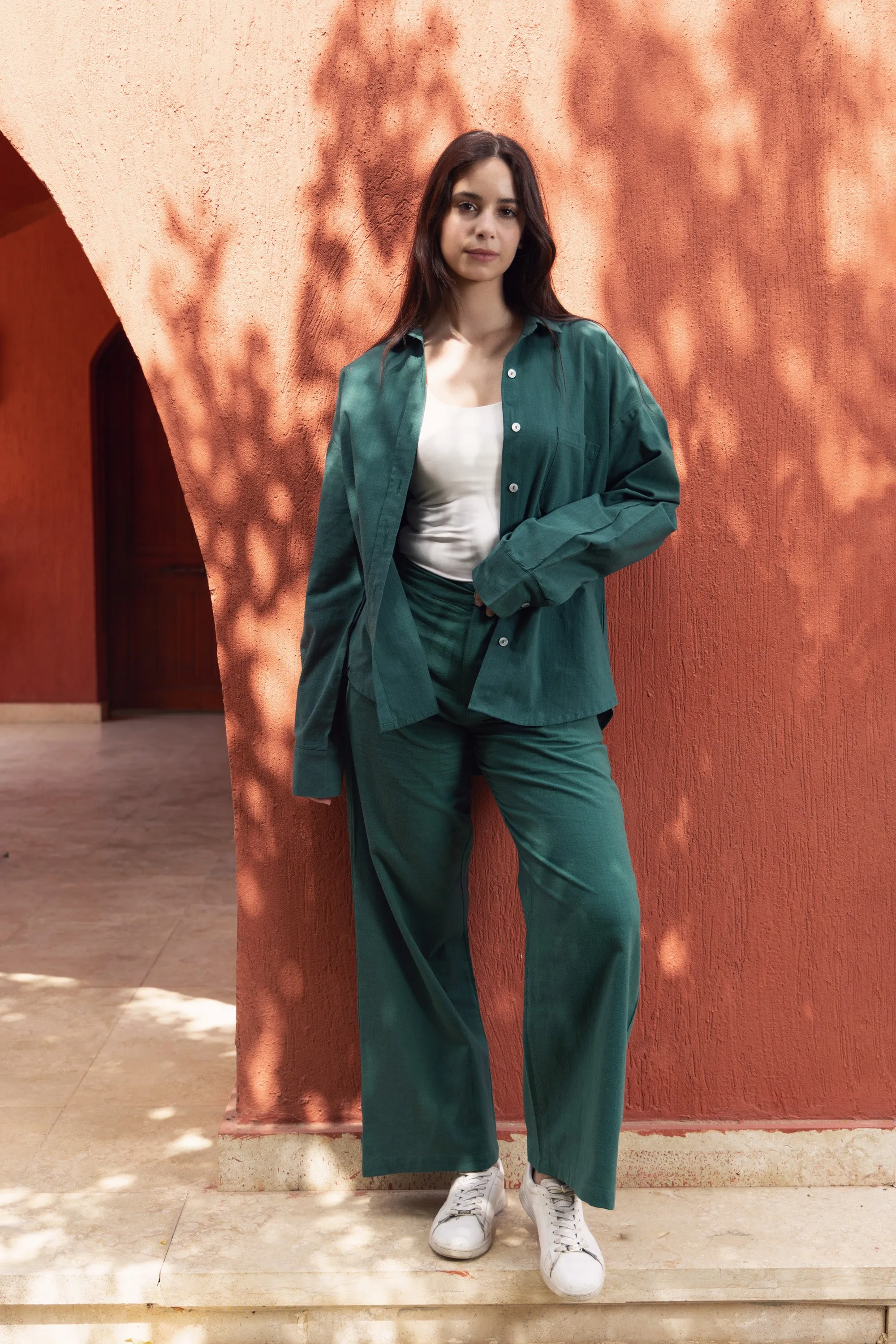 Green Breeze On Through Linen Shirt