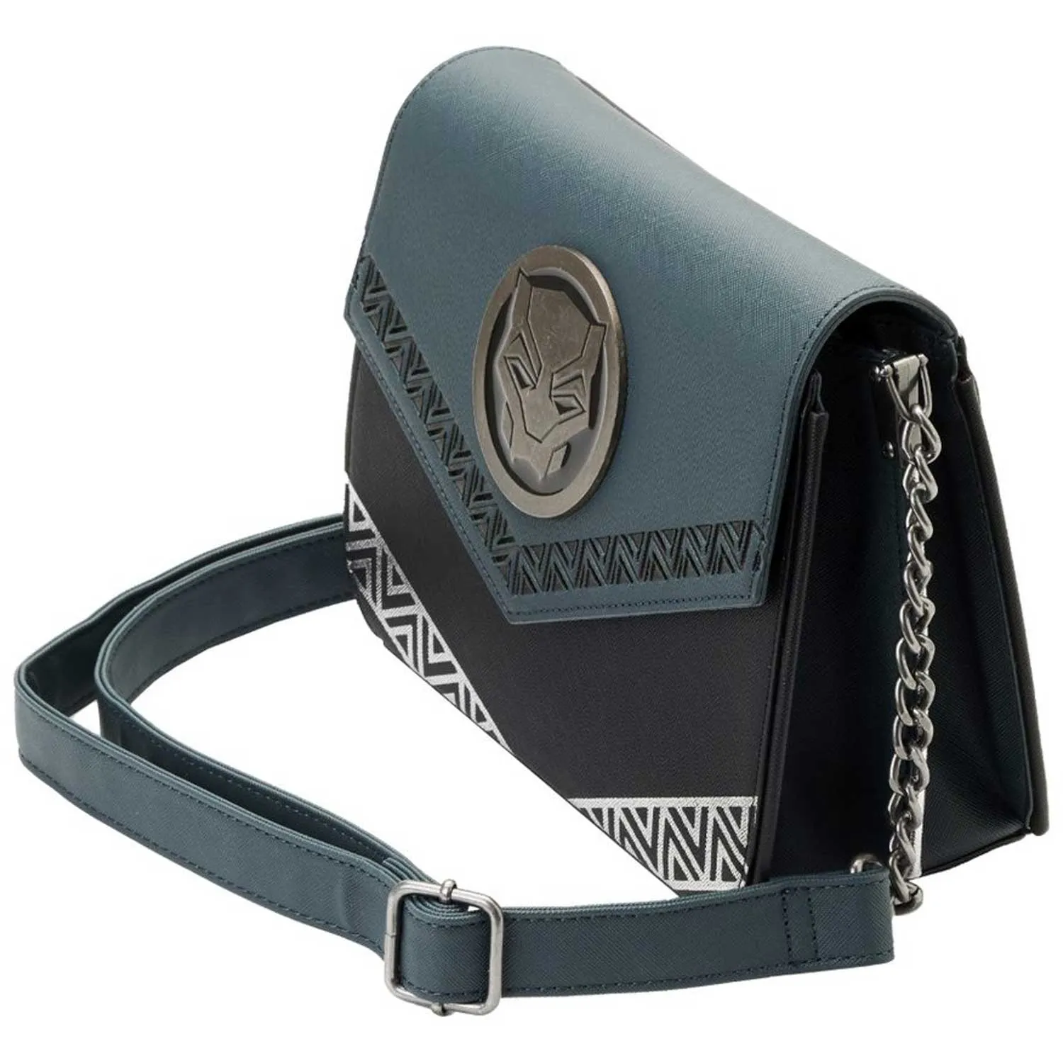 Loungefly x Marvel Black Panther Distressed Metal Hardware Crossbody Bag