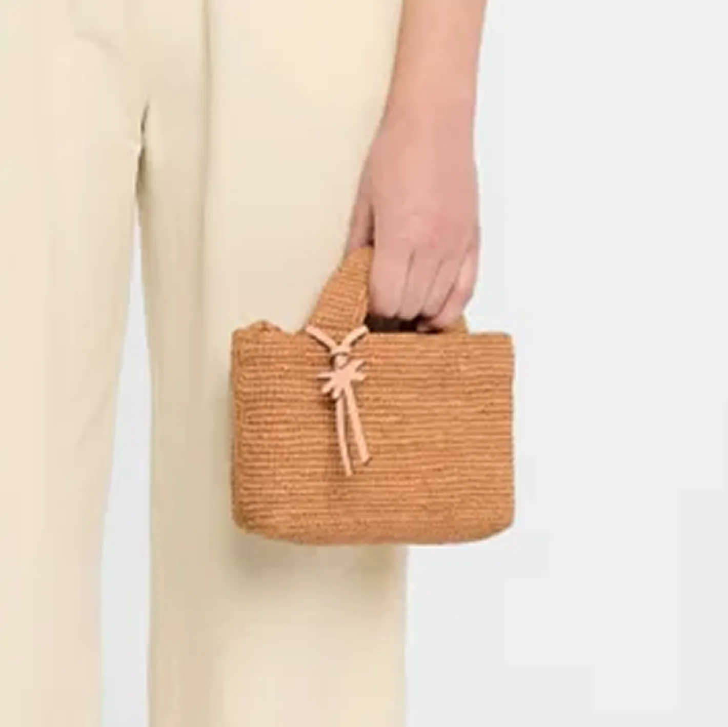 manebi mini tan raffia sunset bag