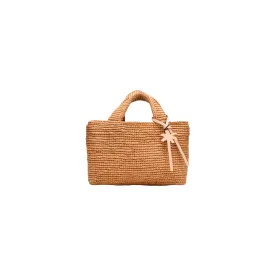 manebi mini tan raffia sunset bag