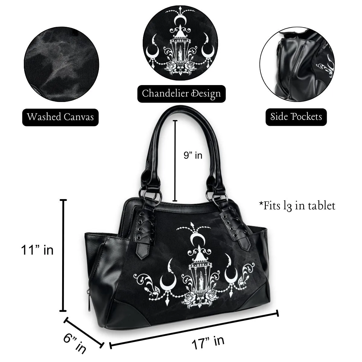 Midnight Chandelier Washed Canvas Shoulder Bag
