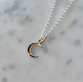 Mini Bronze Crescent Moon Necklace