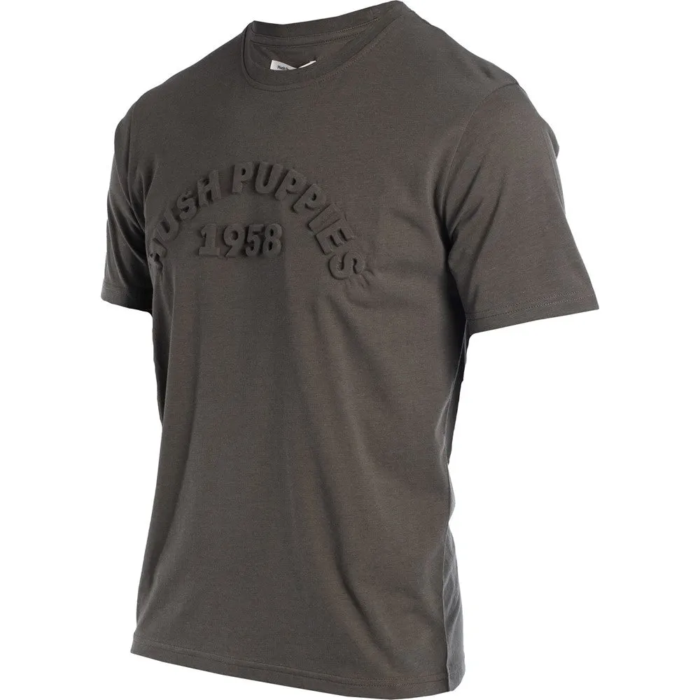 Olive Hush Puppies Embossed Mens T-Shirt
