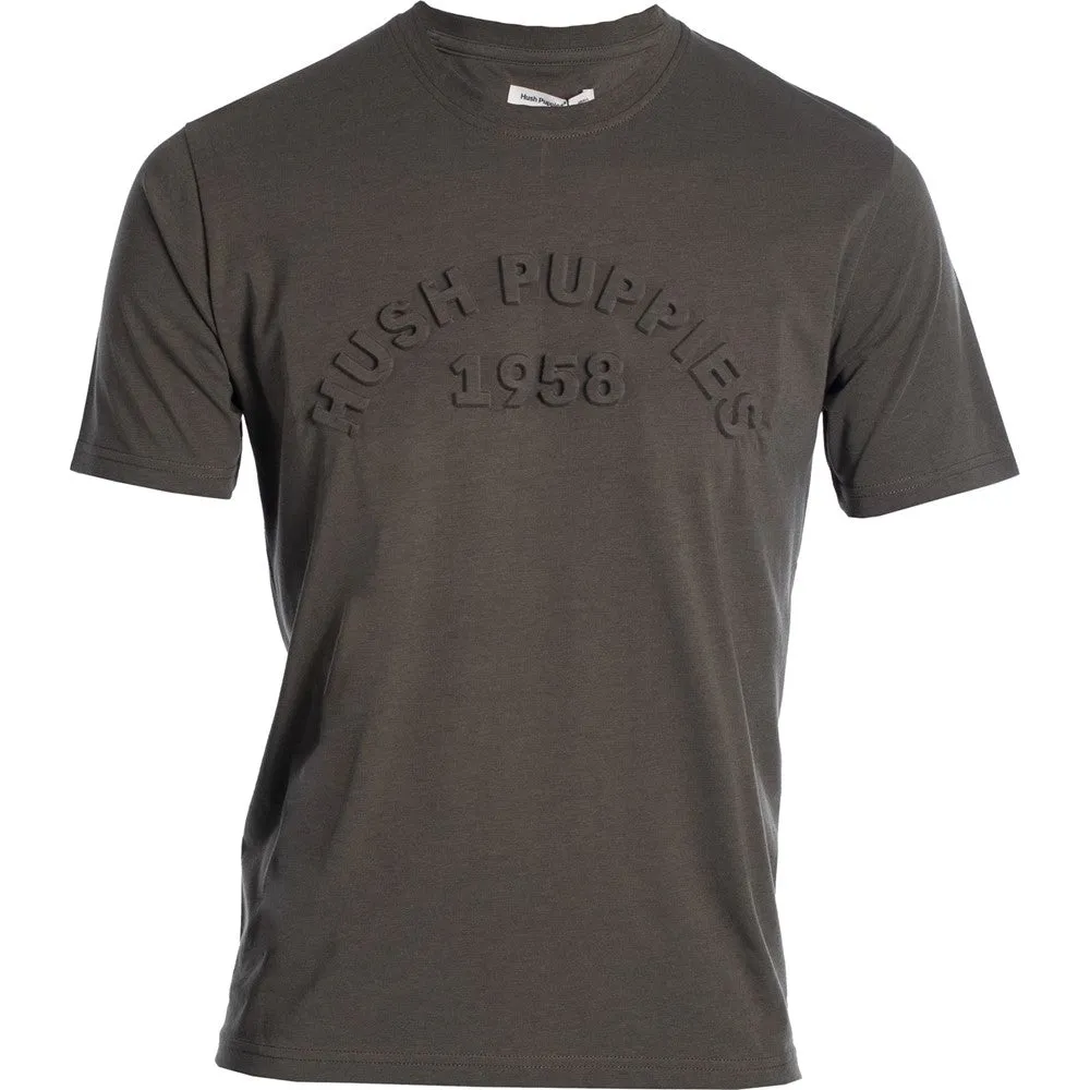 Olive Hush Puppies Embossed Mens T-Shirt