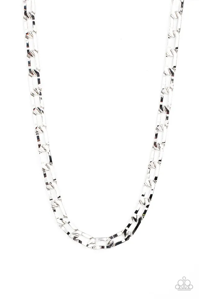 Paparazzi Necklace ~ Full-Court Press - Silver