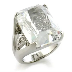 Ring AAA GRD CZ Clear 8X153 for Women Style Rhodium