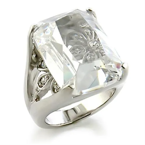 Ring AAA GRD CZ Clear 8X153 for Women Style Rhodium