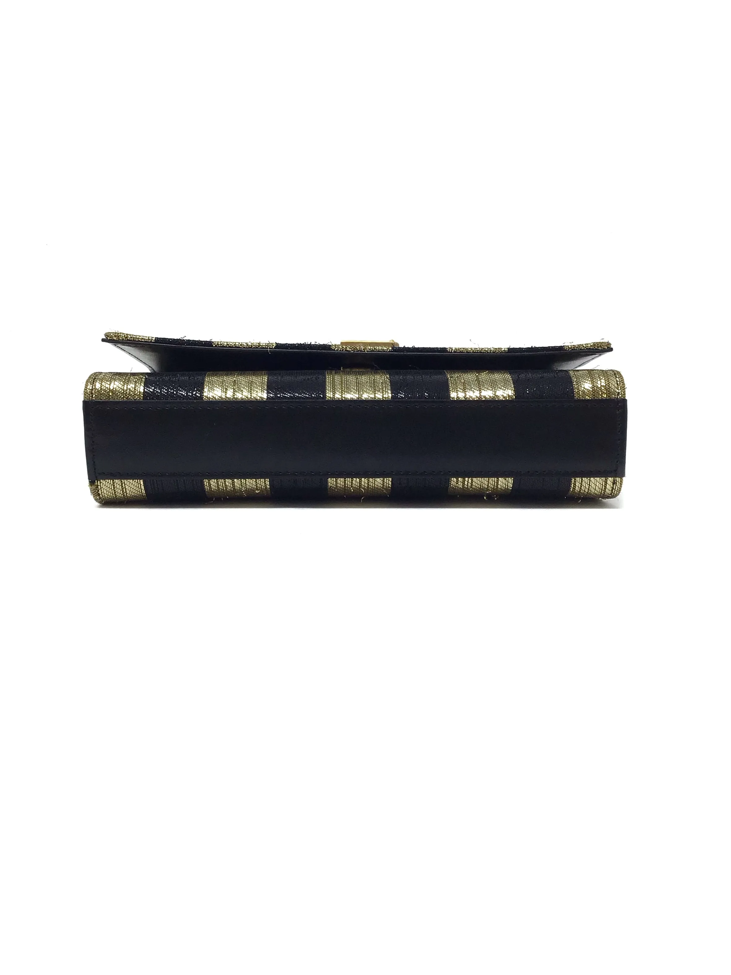 Saint Laurent 'Kate' Logo Metallic Striped SM Crossbody Bag