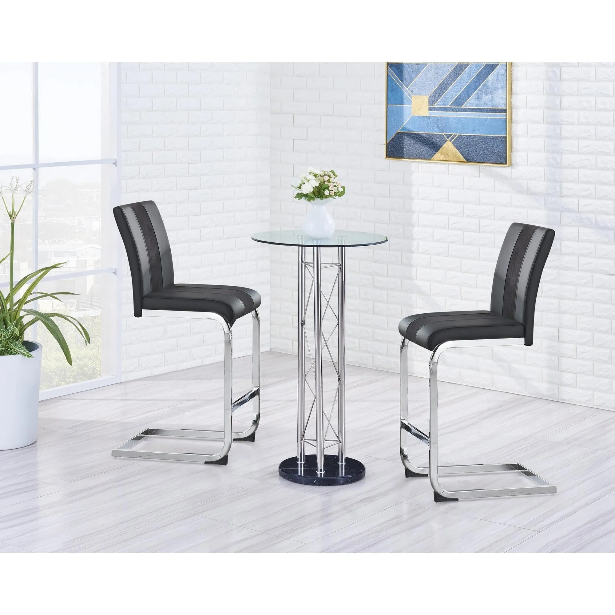 Silver/Clear Bar Table