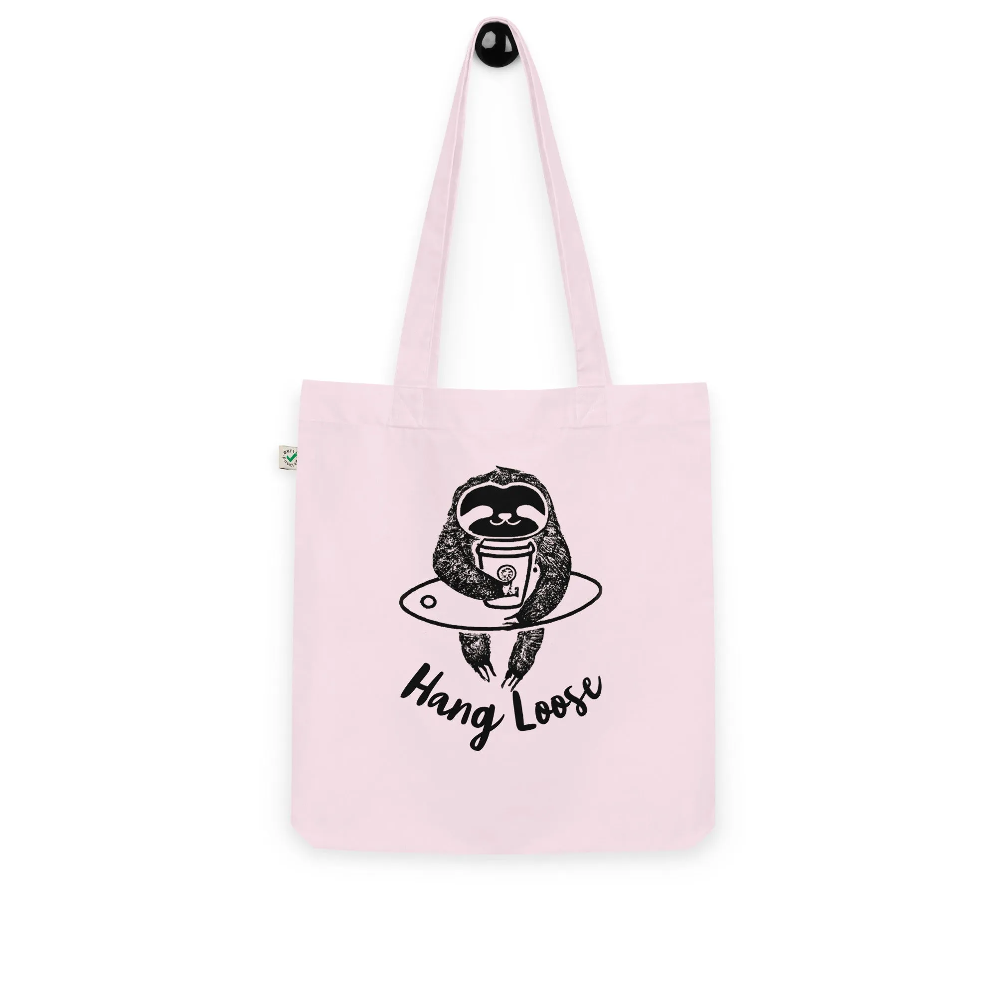 Sloth Surfer's Companion: Hang Loose Organic Tote Bag for Eco-Friendly Coffee Lovers