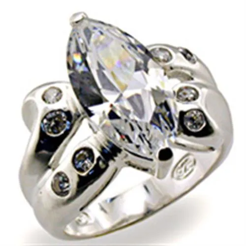 Sterling Silver Ring AAA GRD CZ Clear 32127 for Women Style High