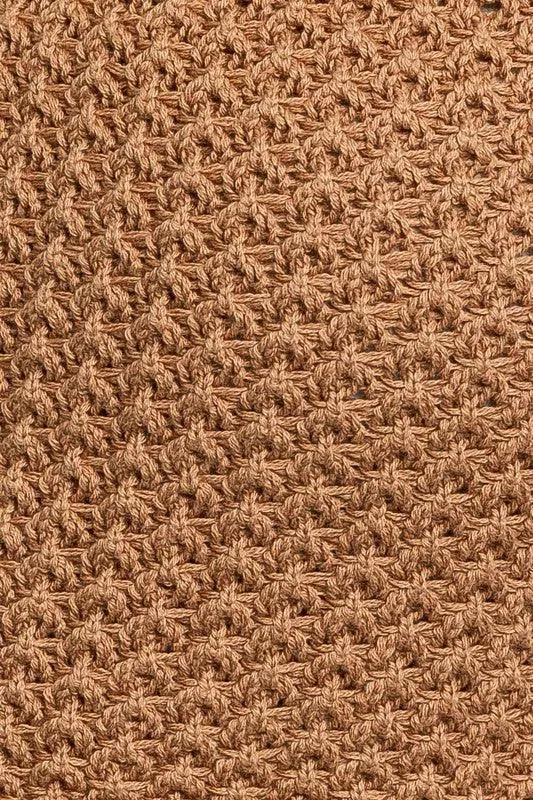 Tassel Detail Spaghetti Sweater Crop Top