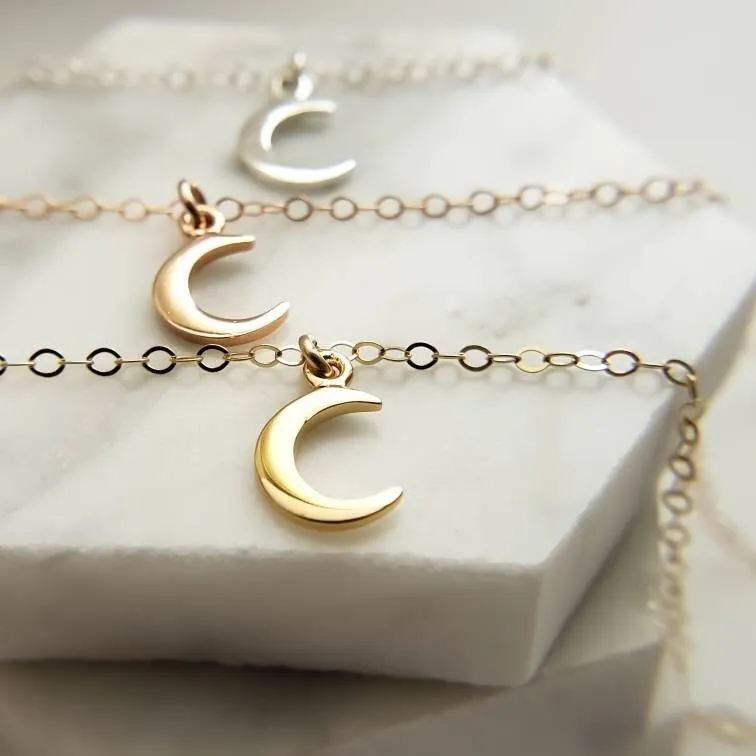 Tiny Crescent Moon Necklace