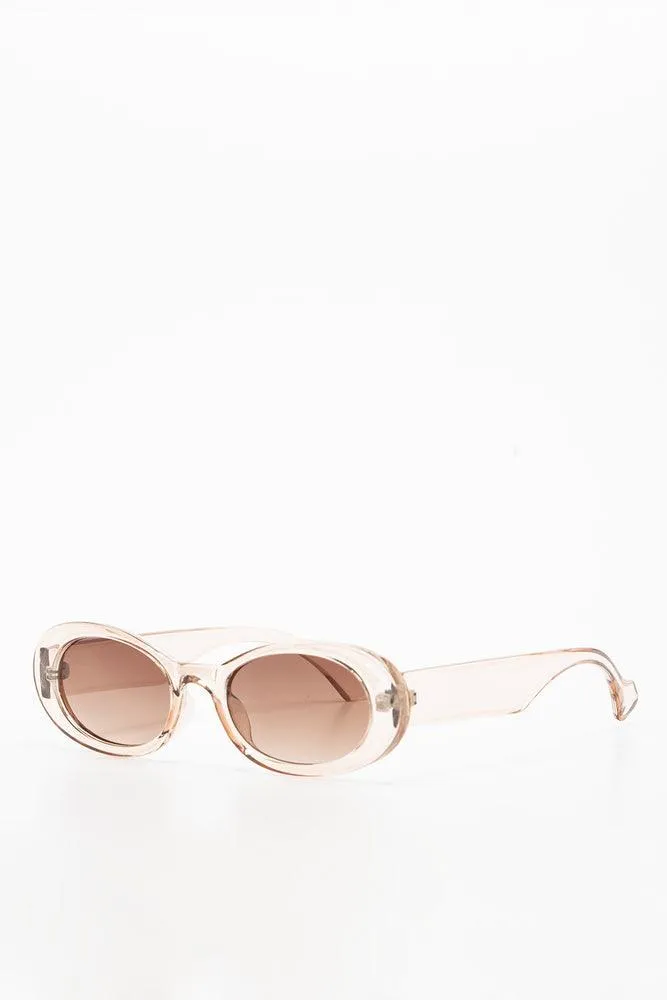 Transparent Frame Sunglasses Natural