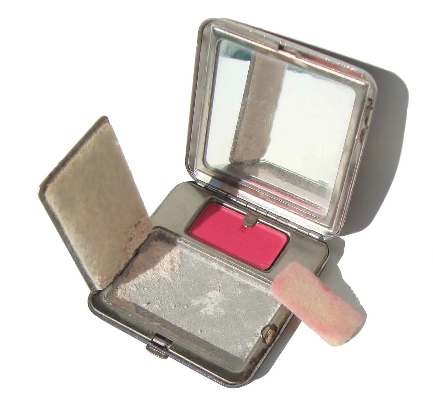 Vintage 30s Vashé Compact Makeup Powder & Rouge Case with Swans