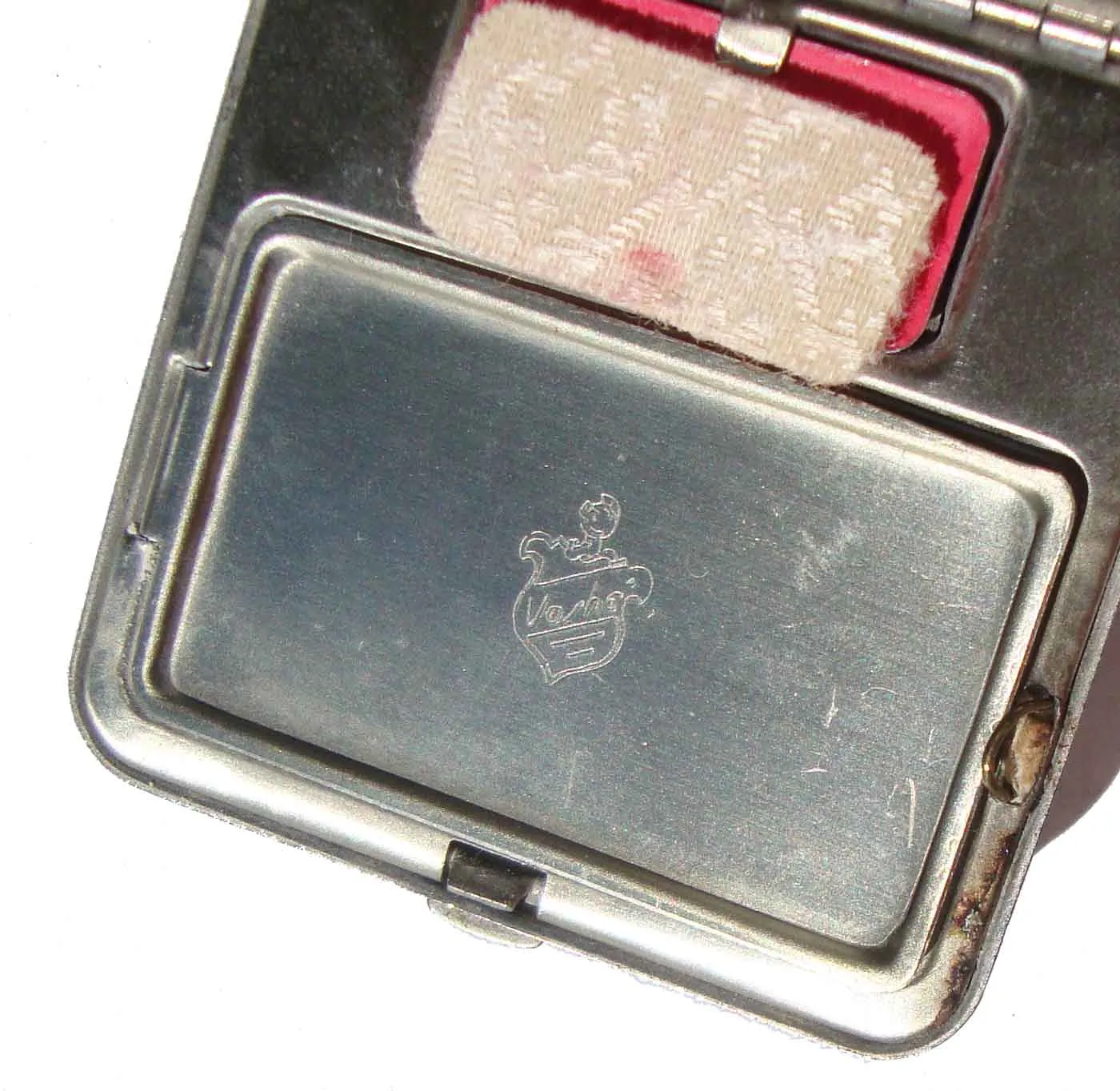 Vintage 30s Vashé Compact Makeup Powder & Rouge Case with Swans