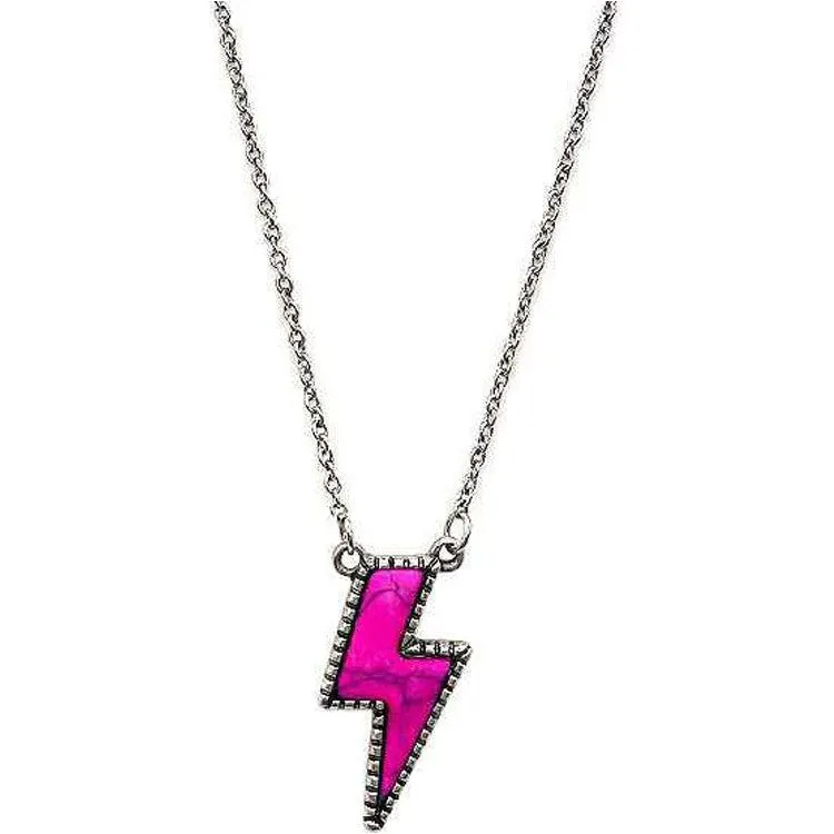 Western Concho Thunder Bolt Gemstone Necklace