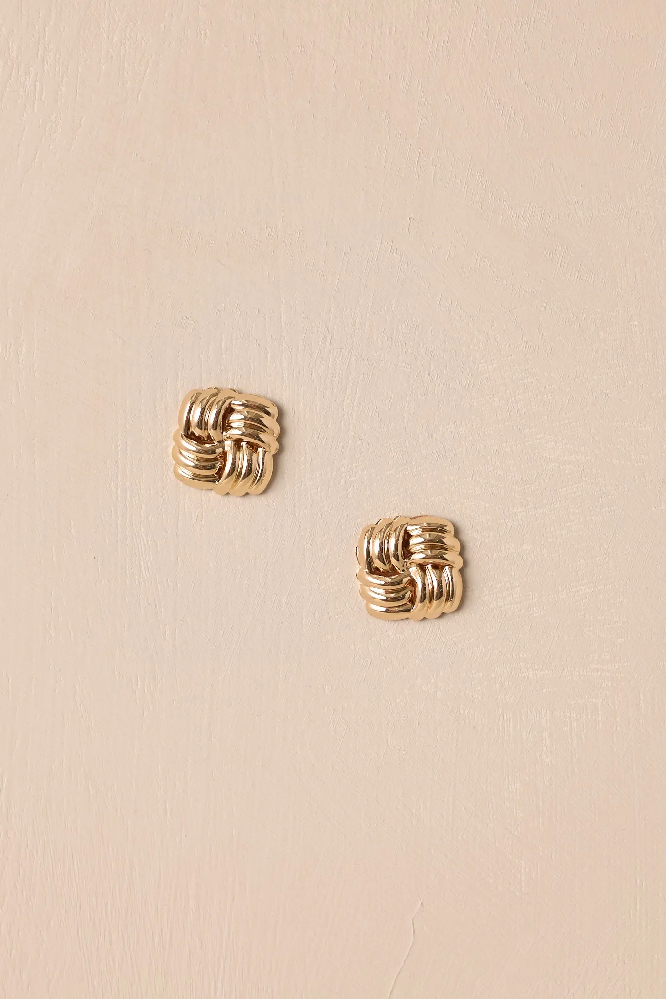 With or Without You Gold Textured Stud Earrings